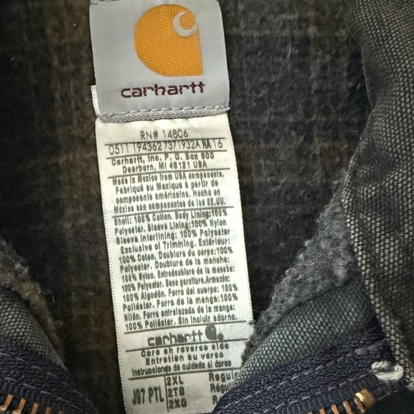 Carhartt|Men's Vintage Dark Gray/Charcoal Detroit  Jacket,blanket lined•••2XL - Picture 13 of 16